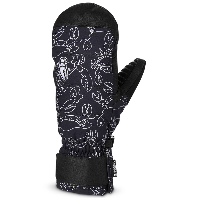 Womens Snuggler Mitt Crab Doodle Schwarz