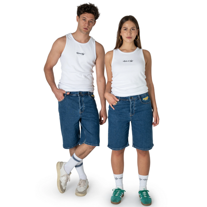 X-Tra Baggy Shorts Gewaschen Blau