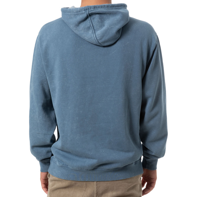 Bestickte Kapuze Fleece Hoodie Spring Blue Sand Wash