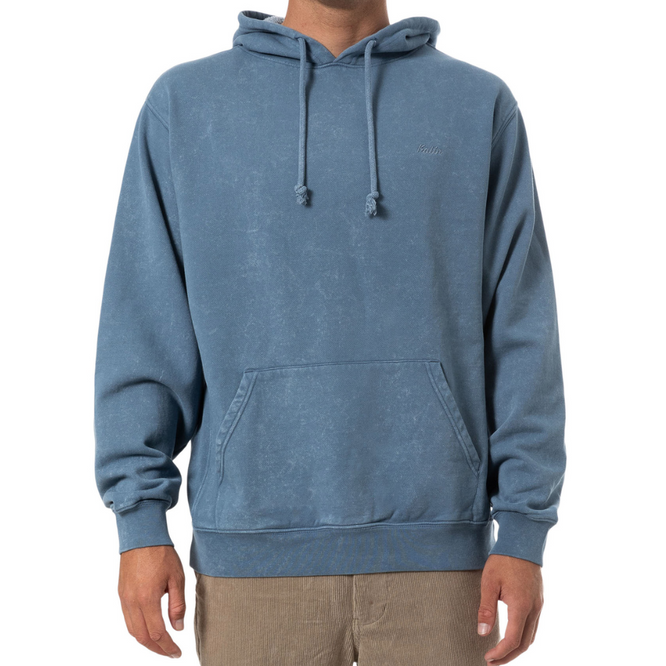 Bestickte Kapuze Fleece Hoodie Spring Blue Sand Wash