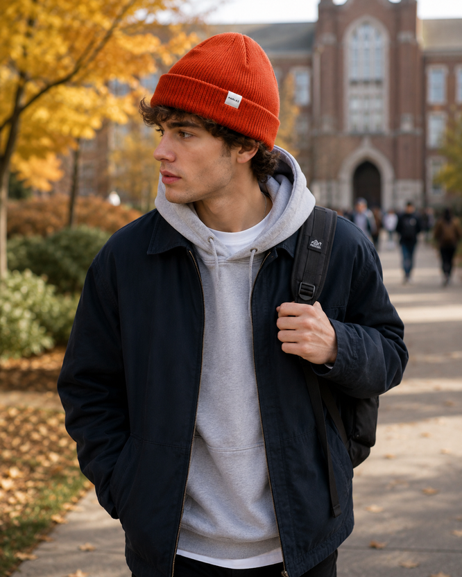 Flatholm Beanie Gebrannter Ocker