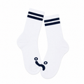 Happy Sad Rib Socks White/Red