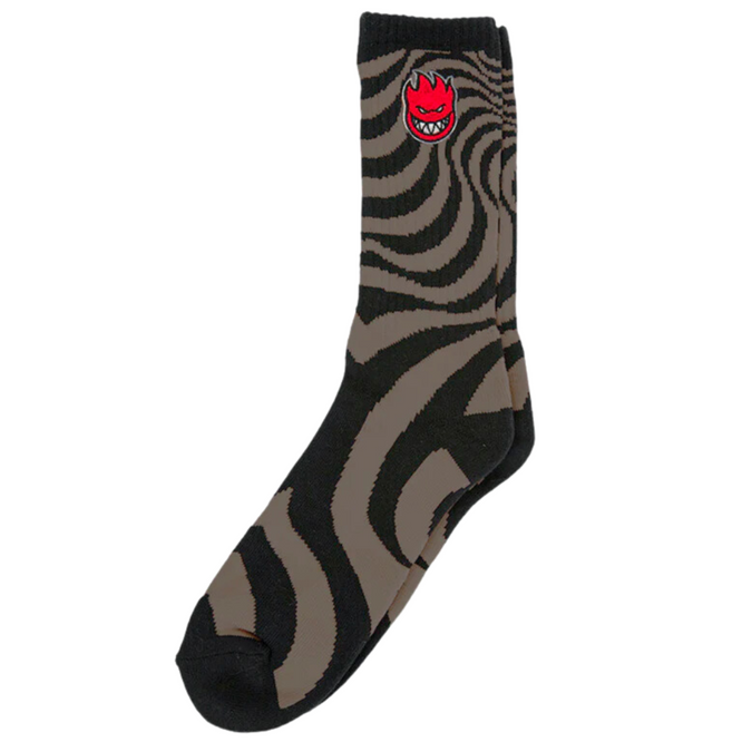 Bighead Fill EMB Swirls Socken Tan/Schwarz