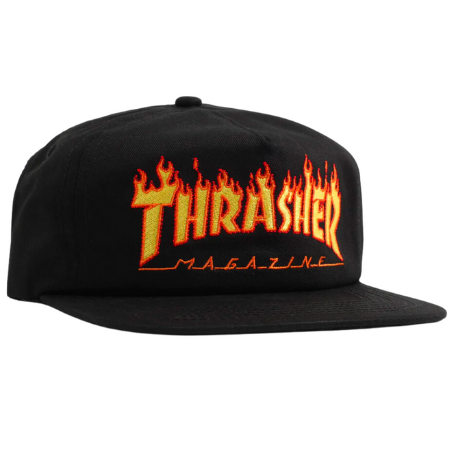 Flame Embroidered Snapback Schwarz