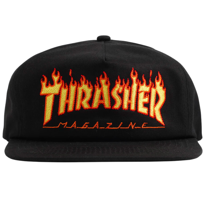 Flame Embroidered Snapback Schwarz