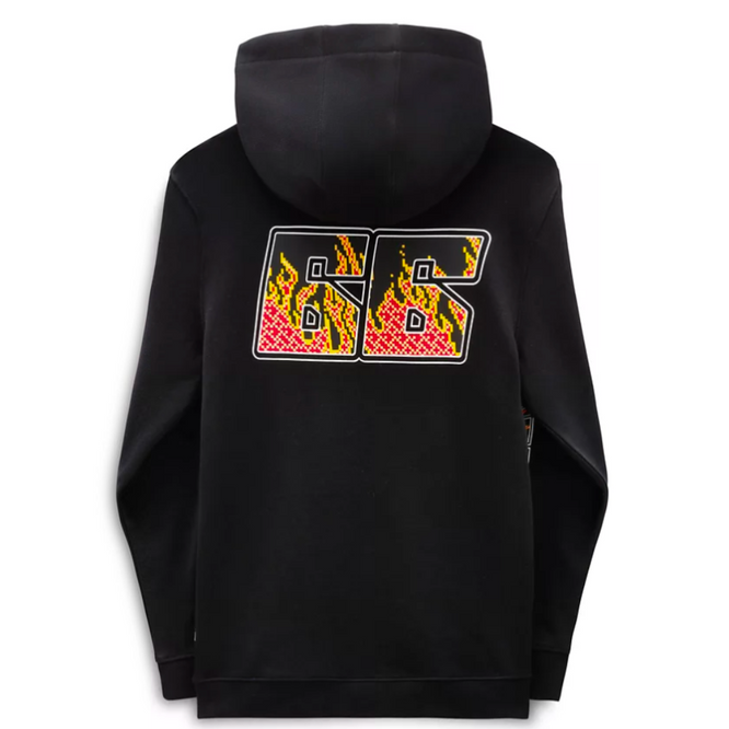 Kinder Digi Flames Hoodie Schwarz