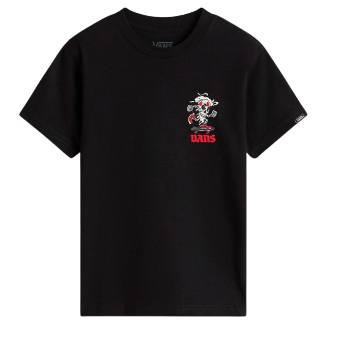 Kinder Pizza Totenkopf T-shirt Schwarz