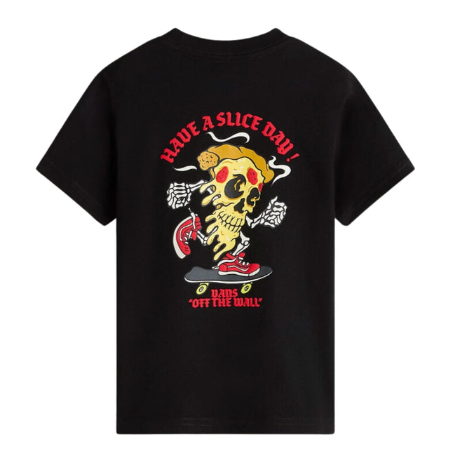 Kinder Pizza Totenkopf T-shirt Schwarz