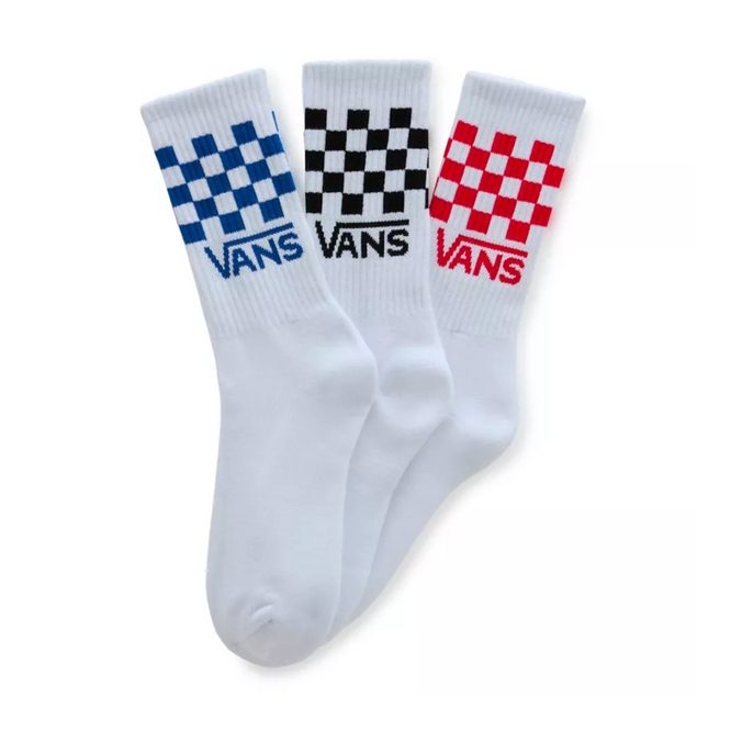 Kinder Drop V Classic Check Crew Socken 3er-Pack True Red/True Blue