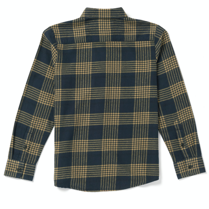 Kids Caden Plaid Longsleeve Shirt Navy