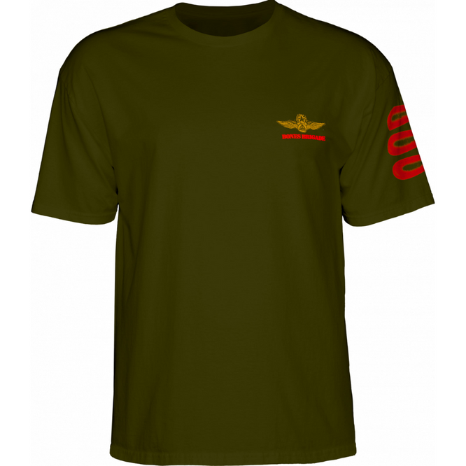 Bomber-T-Shirt Militärgrün