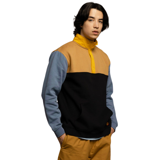 Klassisches Dot Label Quarter Sweatshirt Schwarz/Multi
