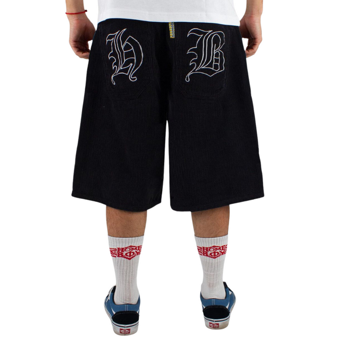 X-Tra Monster Gothic Cord Shorts Black