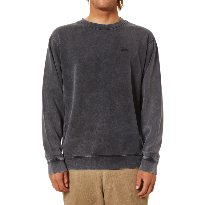 Solid Crew Pullover Schwarz Sand Wash