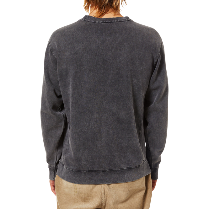 Solid Crew Pullover Schwarz Sand Wash