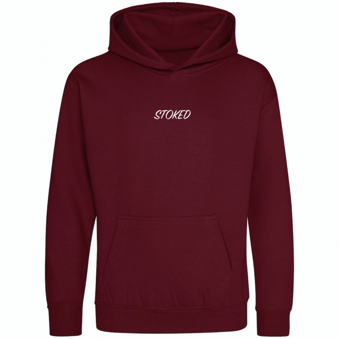 Kids Lightweight Script Hoodie Burgundy