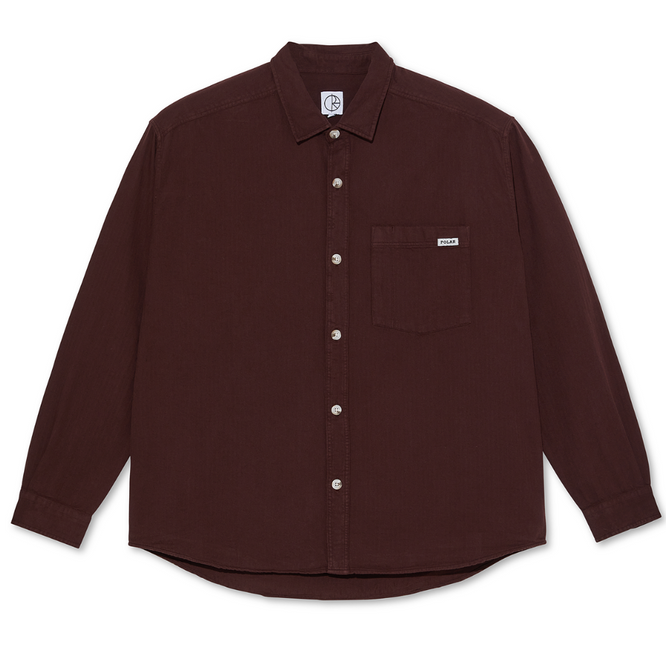 Mitchell Herringbone LS Hemd Wein