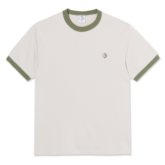 Ringer T-Shirt Pale Taupe/ Army Green