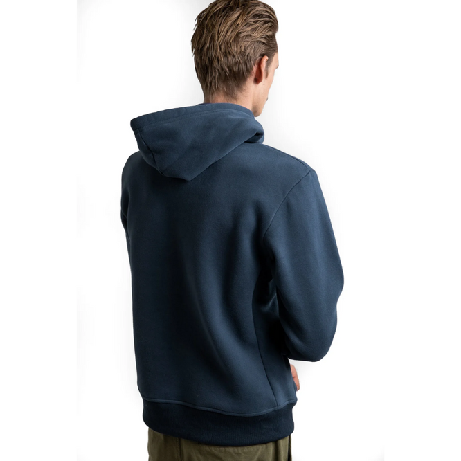 Klassischer Fleece-Kapuzenpullover Worn Navy