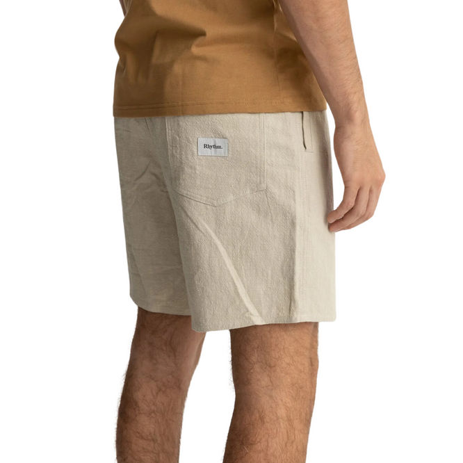 Jam Shorts aus strukturiertem Leinen Sand