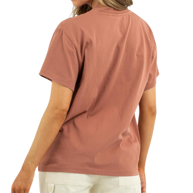 Damen Interupted Band T-shirt Rust