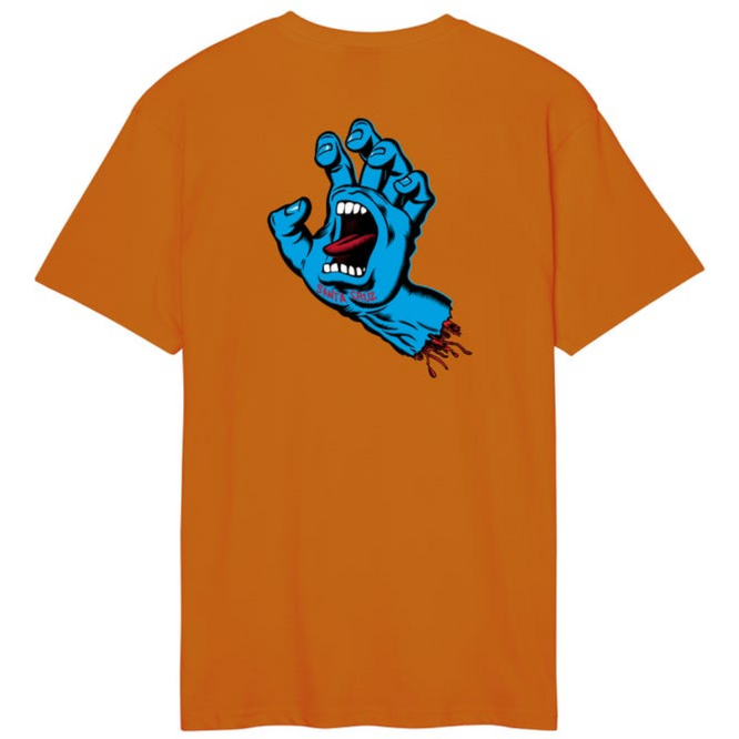 Screaming Hand Chest T-Shirt Amber