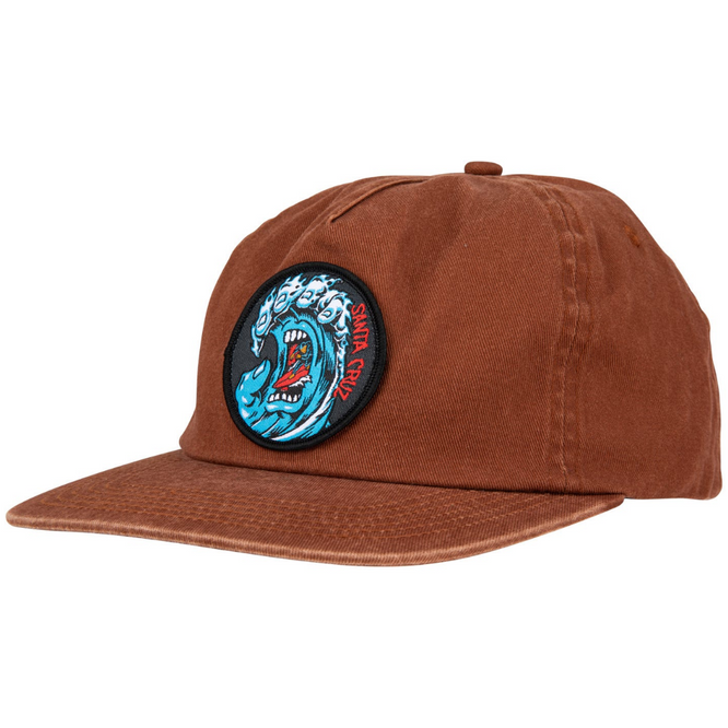 Screaming Wave Snapback Kappe braun überfärbt