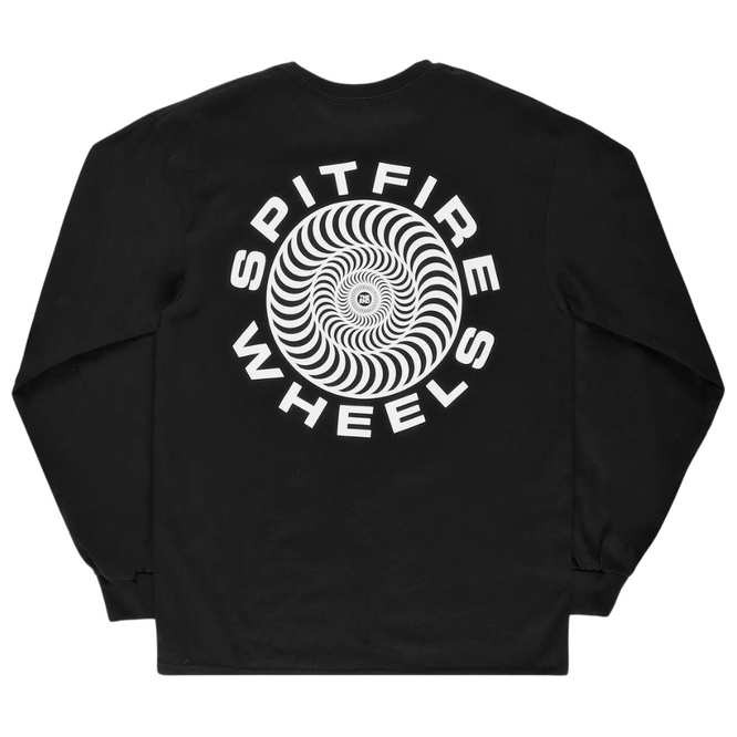 Klassisches '87 Wirbel-Langarm-T-Shirt Schwarz