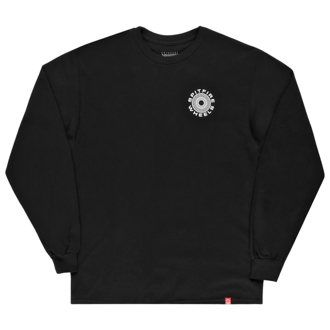 Klassisches '87 Wirbel-Langarm-T-Shirt Schwarz