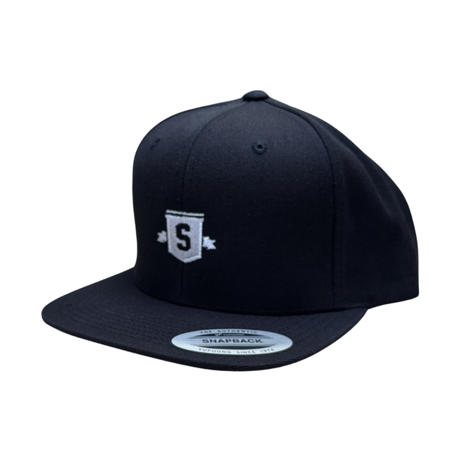 Classic Shield Snapback Cap Black