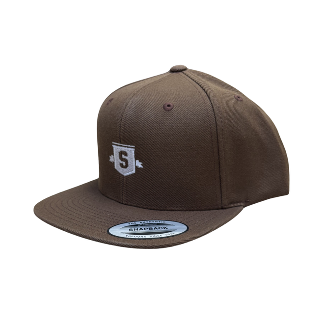Classic Shield Snapback Cap Tan