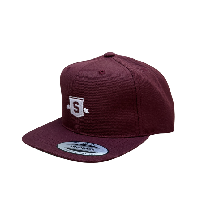 Kids Classic Shield Snapback Cap Maroon