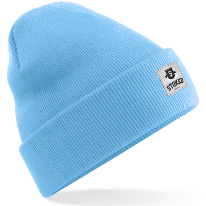 Original Cuffed Shield Beanie Himmelblau