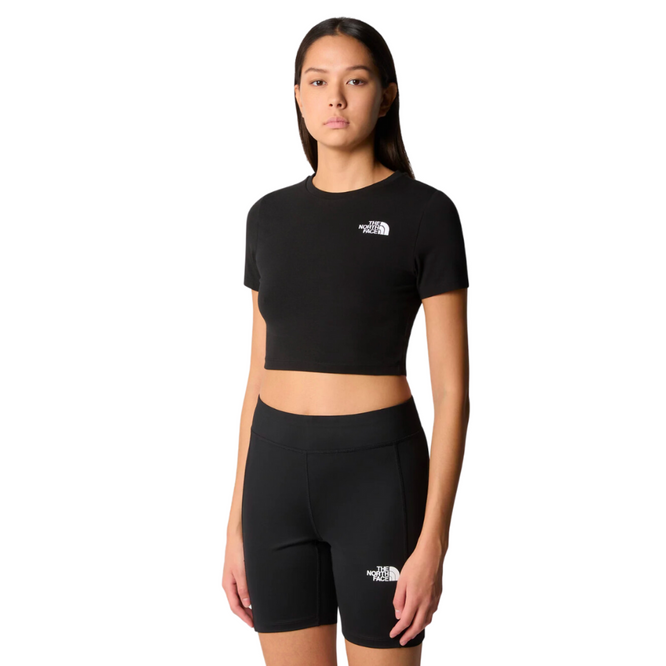 Womens Essential Cropped T-Shirt TNF Schwarz