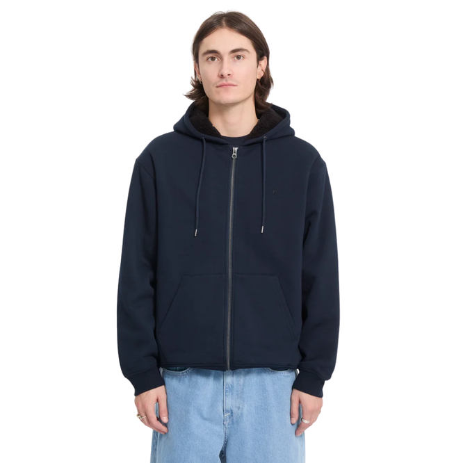 Single Stone Lined Zip Hoodie Marine