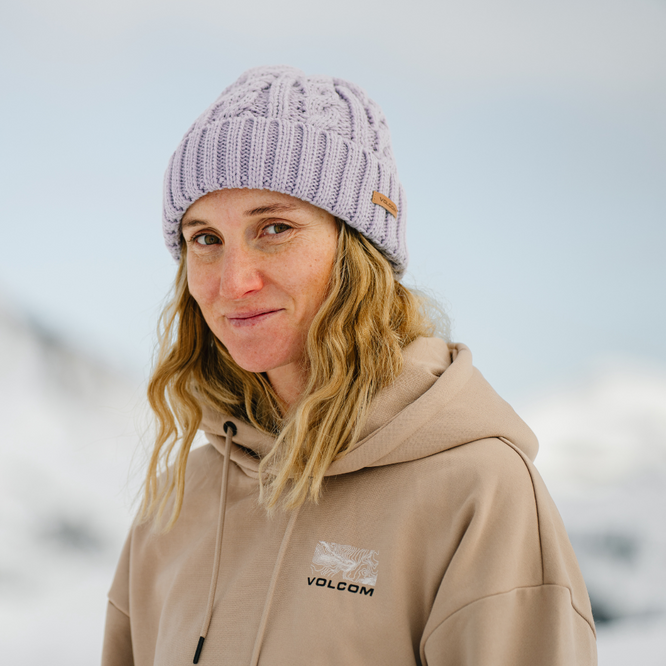 Damen Stein stricken Beanie Lavendel Aura