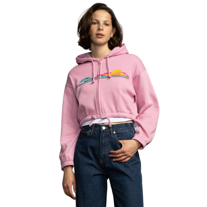 Damen Sunrise Dot Zip Hoodie Fondant Pink