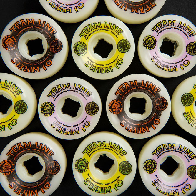 Team Line Original Hardline White/Orange 99a 55mm Skateboard Wheels