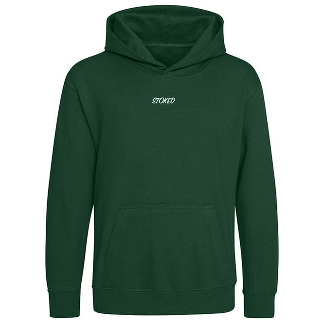 Kids Lightweight Script Hoodie Forest Green