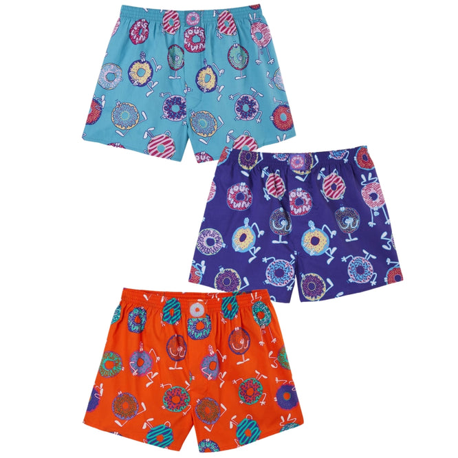 Donuts 3pack Boxershorts Navy/ Blue/ Orange