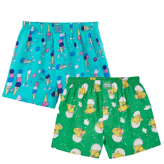 Küken & Icecream 2pack Boxershorts Green