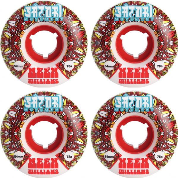 Neen Williams White/Red Native Cruiser 78a 54mm Skateboard Wheels