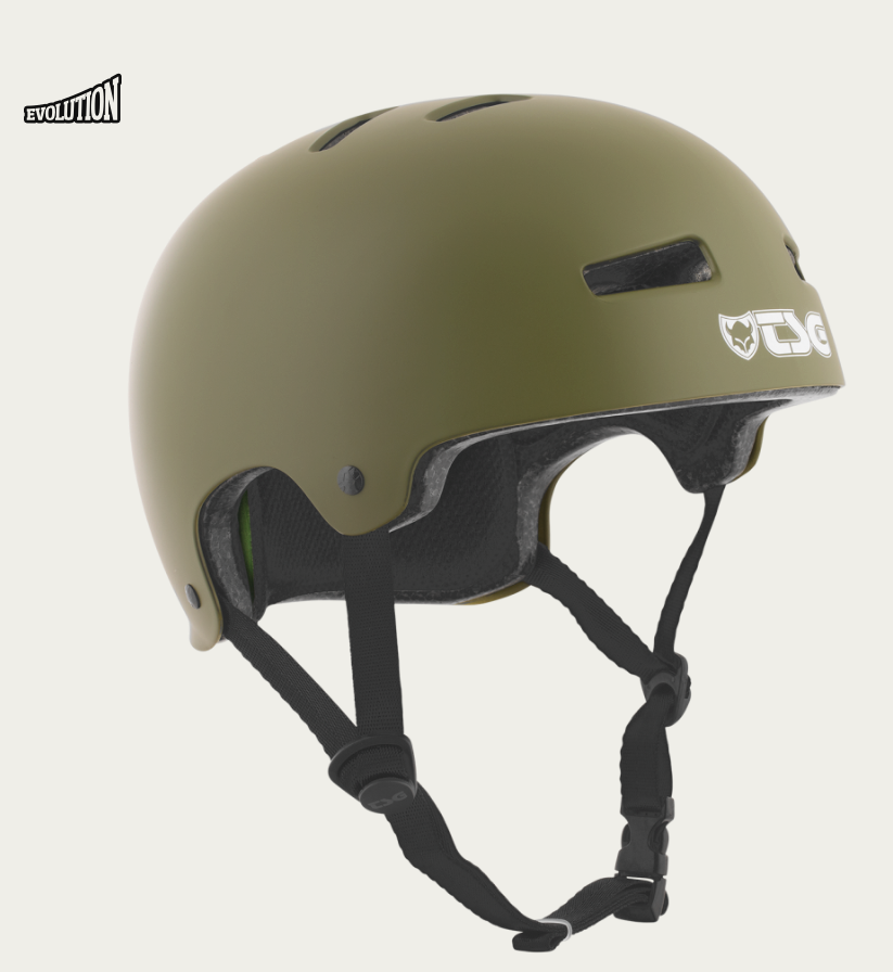 Evolution Solid Colors Satin Olive Helm