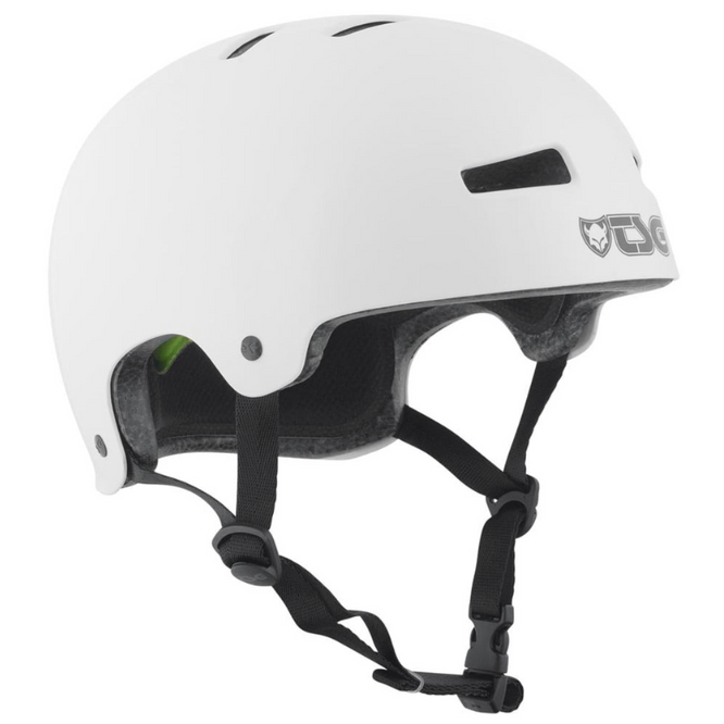Skate/BMX-Helm mit einfarbigem Spritzschutz in Weiß