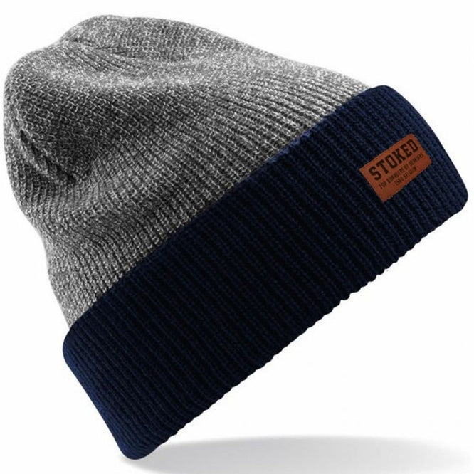 Two Tone Beanie Heather Grey/ French Navy