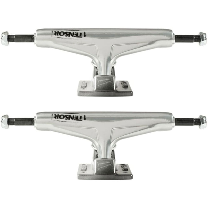 Aluminum Stencil Mirror Raw/Black Fade 5.5" Skateboard Trucks