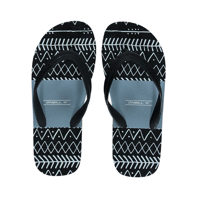 FB Profile Pattern Flip Flop Schwarz AOP mit Rot