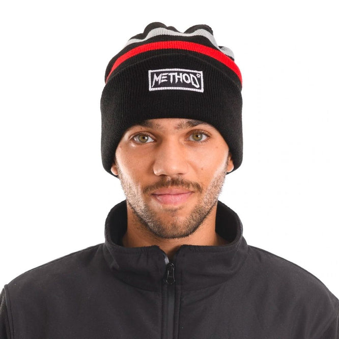 Lines Beanie Black