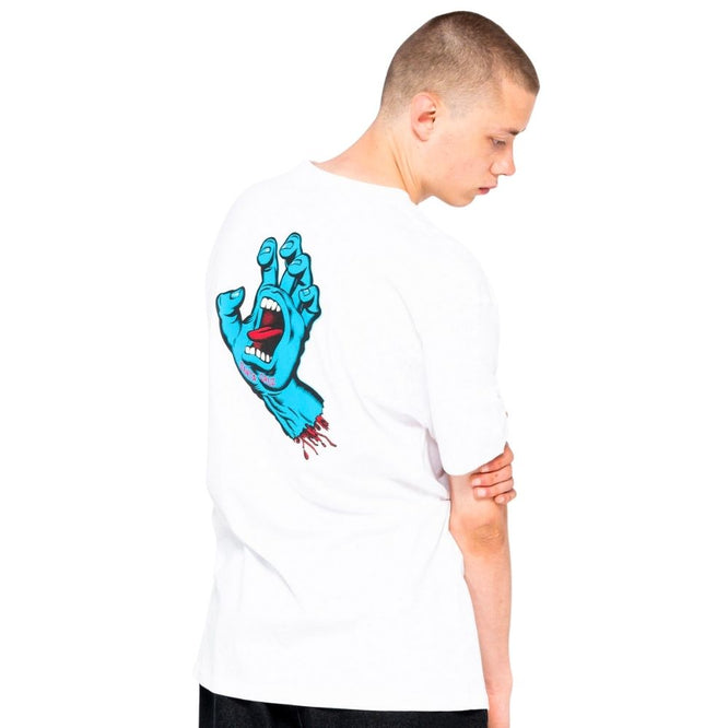 Screaming Hand Chest T-shirt White