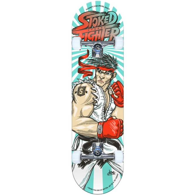 Stoked Street Fighter Blue Complete Skateboard